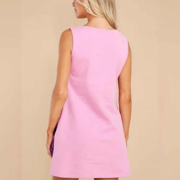 Queen of Sparkles Diagonal Metallic Pink Fringe Dress Small - Picture 3 of 13